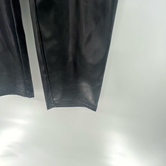 BOOHOO SUPER STRETCH FAUX LEATHER HIGH WAIST TROUSERS Sz 12 - Picture 3 of 8